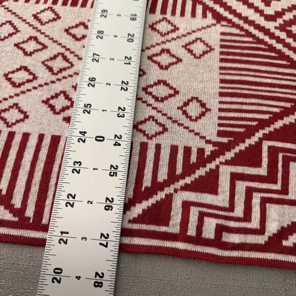 Peruvian Connection Red Aztec Open Cardigan Sweater Sz Medium Pima Cotton Boho - Picture 8 of 14